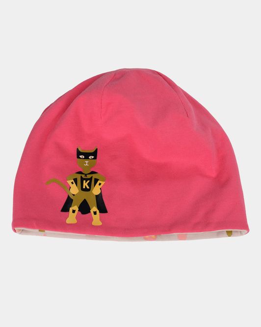 Hovedbilde Kattnakken Lue vendbar superrosa 4-8 år