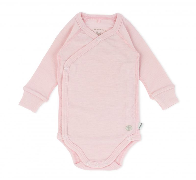 Lillelam Omslagsbody ull mini rosa 