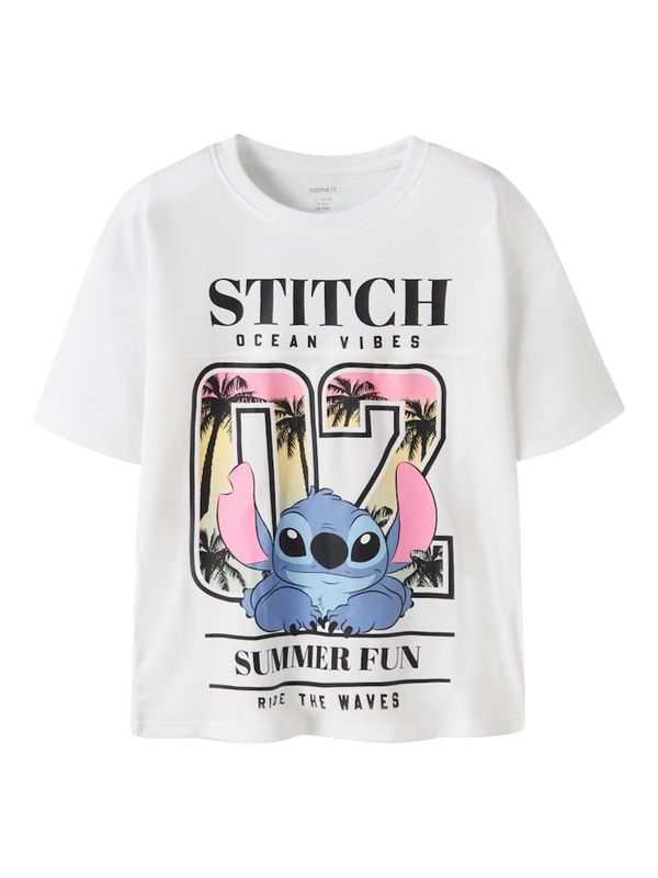 Name It Stitch Afturi T-shirt bright white