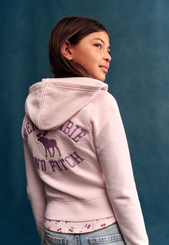Abercrombie Graphic Hettejakke pink marshmallow