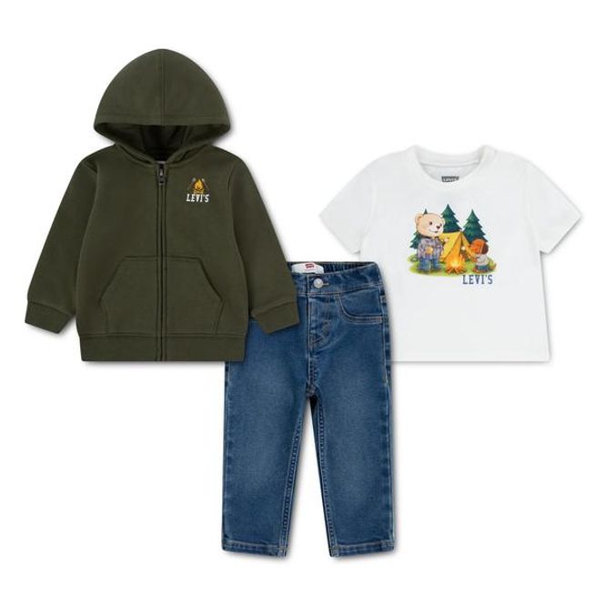 Hovedbilde Levi`s sett jeans tee hettejakke green
