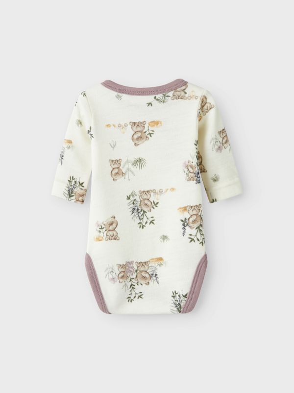 Name It Willu prematur ull body snow/purple dove