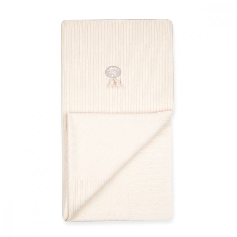 Lillelam Baby natur ull pledd kremhvit