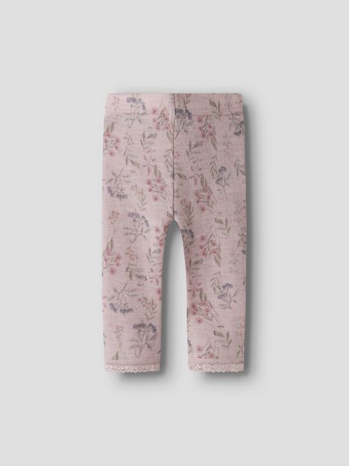 Hovedbilde Name It Wang ull legging violet flowers and leafs