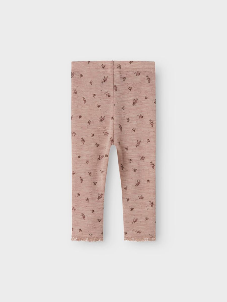 Name It Wang ull legging shadow gray blomster