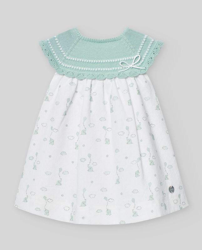 PAZ  Eido kjole water green/white