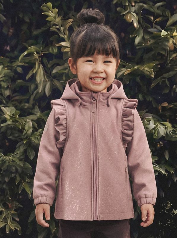Name It Alfa softshell jakke frill wistful mauve foil dots