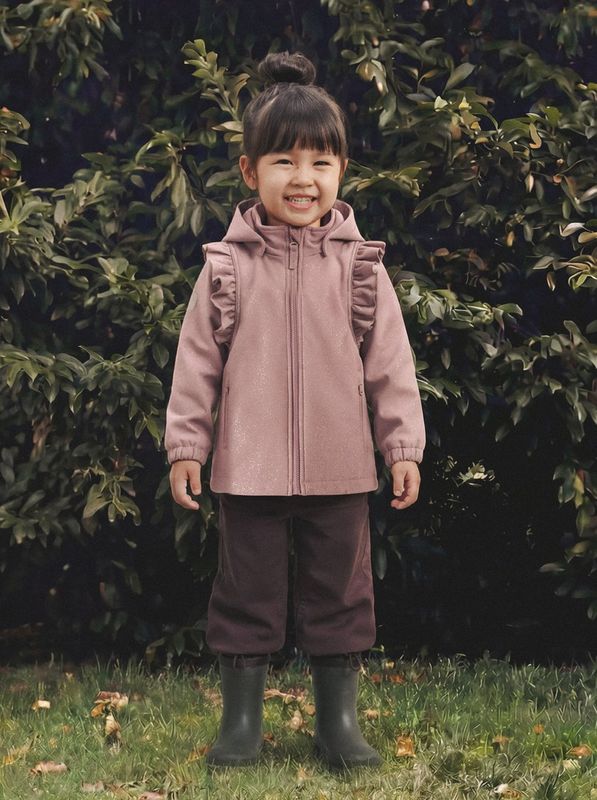 Name It Alfa softshell jakke frill wistful mauve foil dots