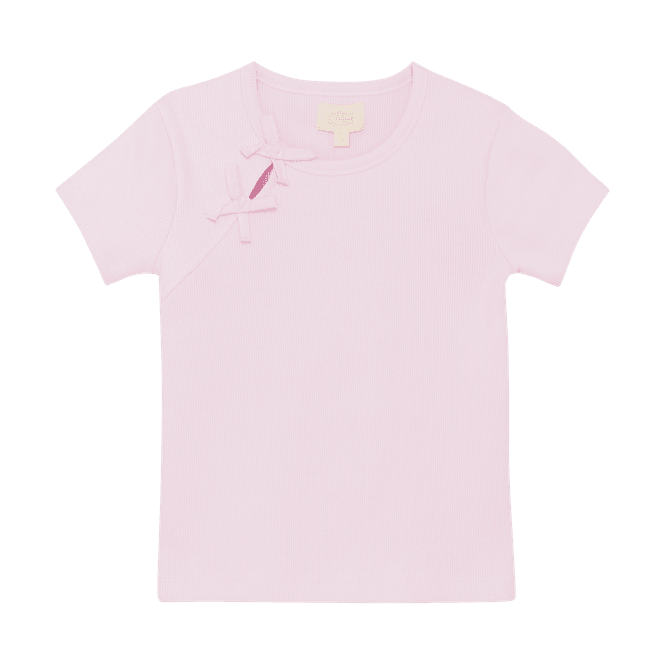 Hovedbilde Creamie Rib t-shirt sløyfe rose pink