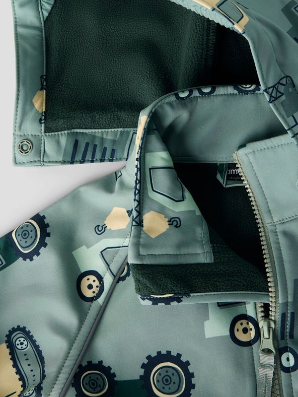 Name It Alfa softshell dress chinois green aop tractor